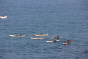 we weren't sure what they were catching but the guys would dive off the edge of these boats and come up with something